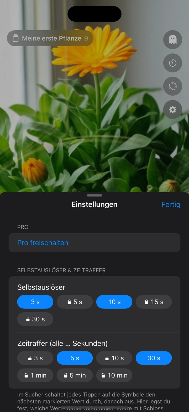 Selbstauslöser und Zeitraffer